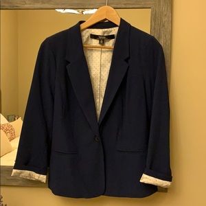 Navy Blazer with Cuff Sleeves